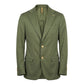 Green Cotton Men Jacket