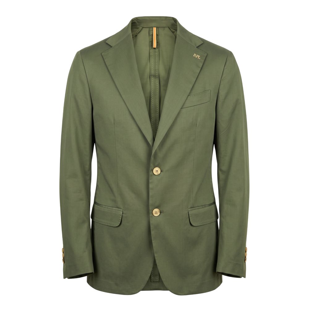 Green Cotton Men Jacket