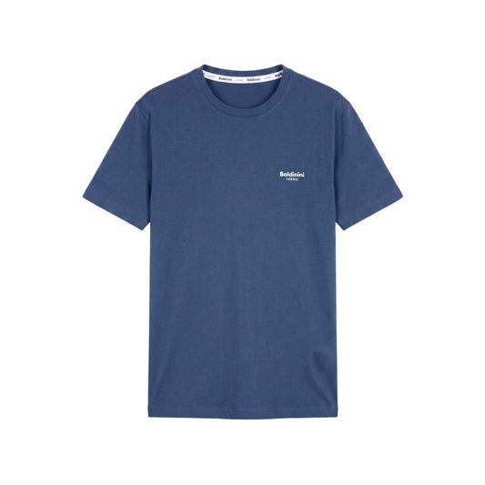 Blue Cotton Men T-shirt