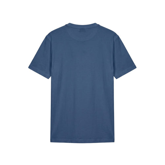 Blue Cotton Men T-shirt