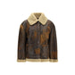 Brown Lamb Ovis Aries Leather Jacket