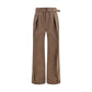 Brown Polyester Casual Pants