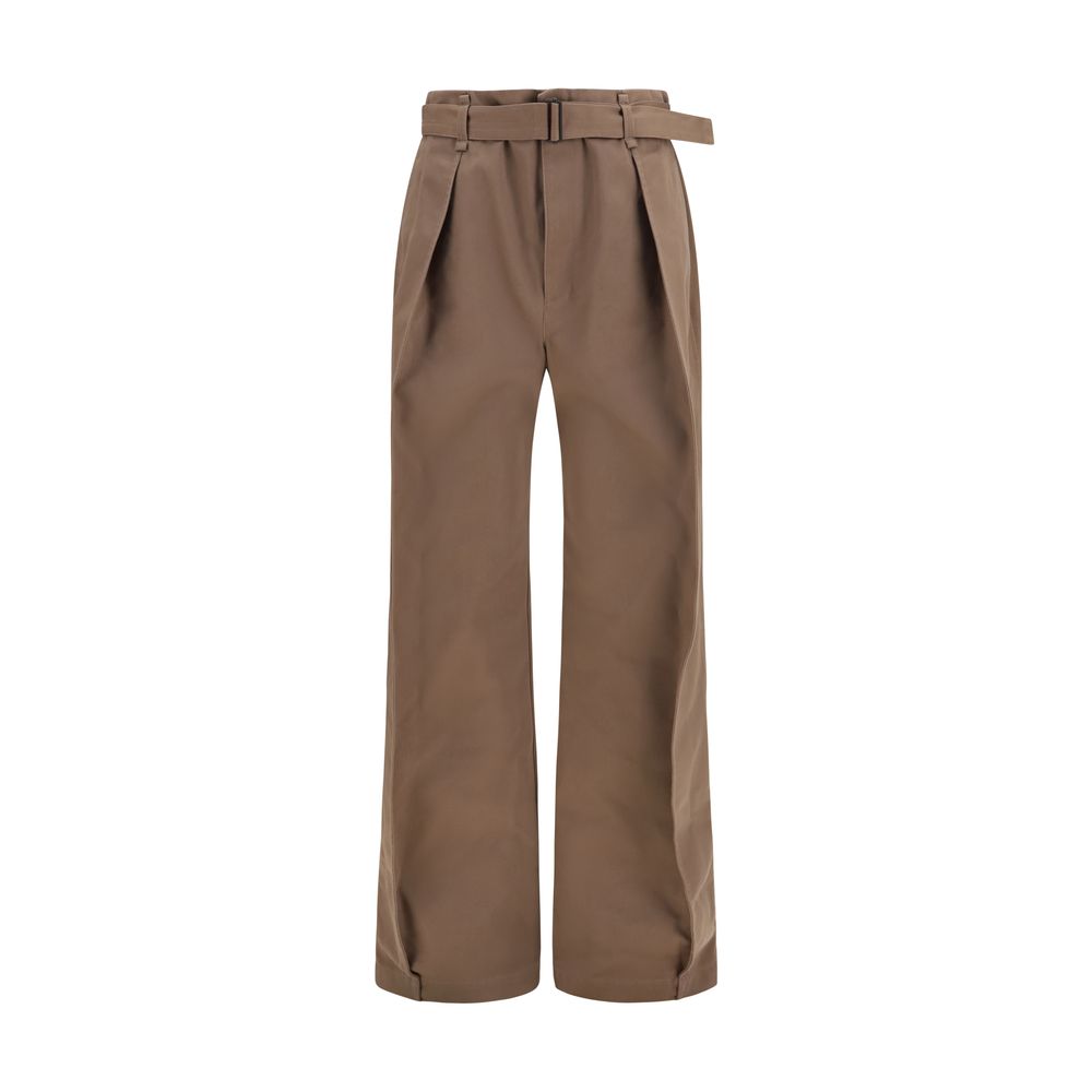 Brown Polyester Casual Pants