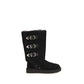 Black Suede Leather Lace-Up Boots