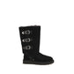 Black Suede Leather Lace-Up Boots