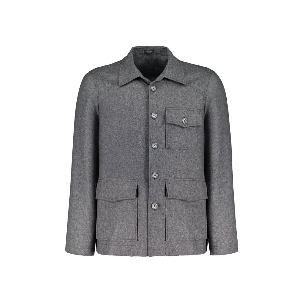 Gray Cashmere Full-Length Jacket