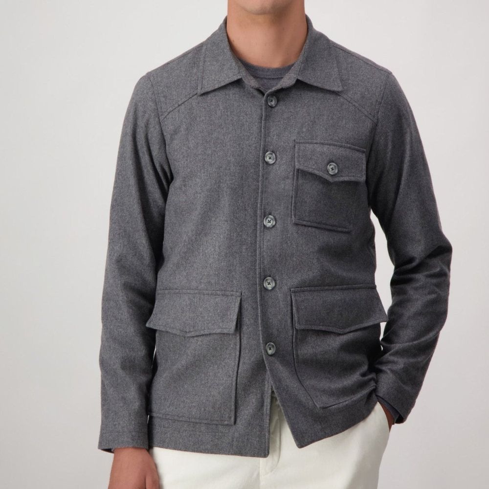 Gray Cashmere Full-Length Jacket