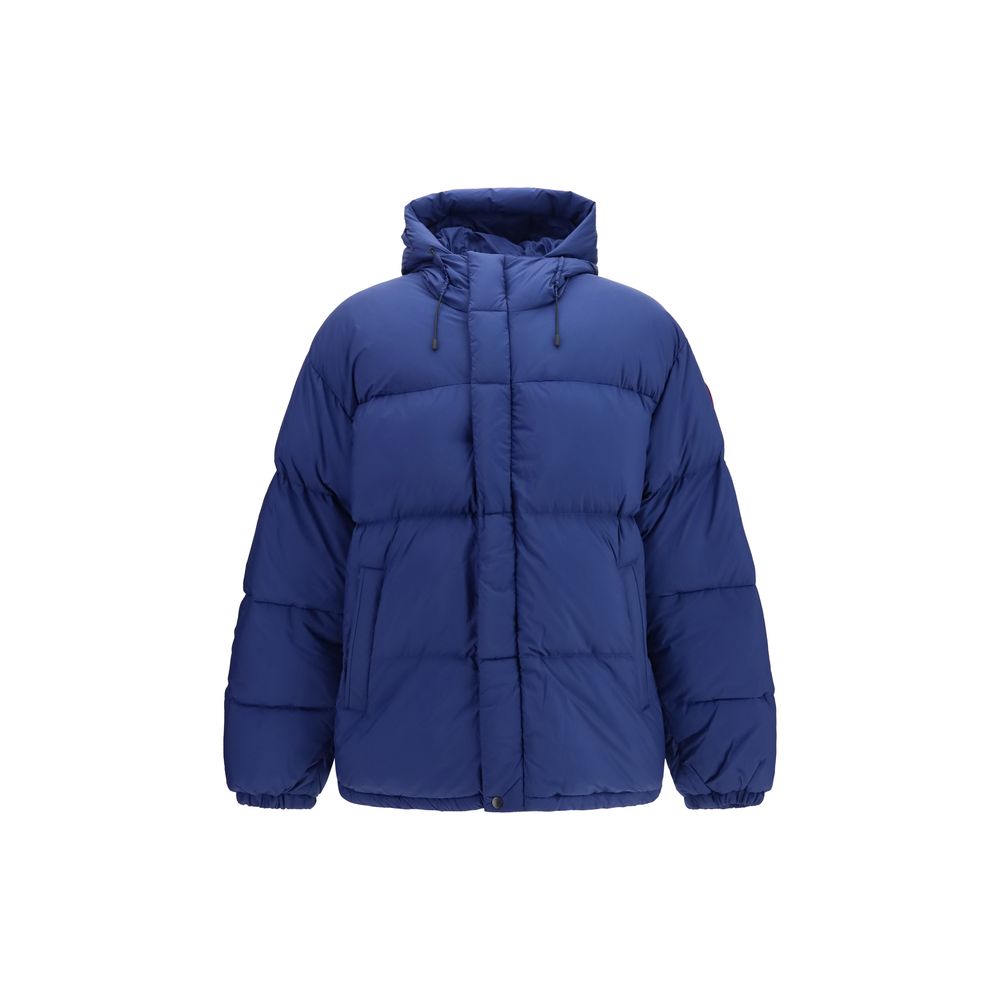 Blue Nylon Full-Length Jacket