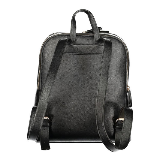 Black Polyurethane Women Backpack