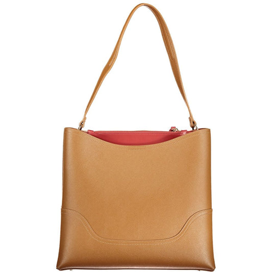 Brown Polyurethane Women's Bag