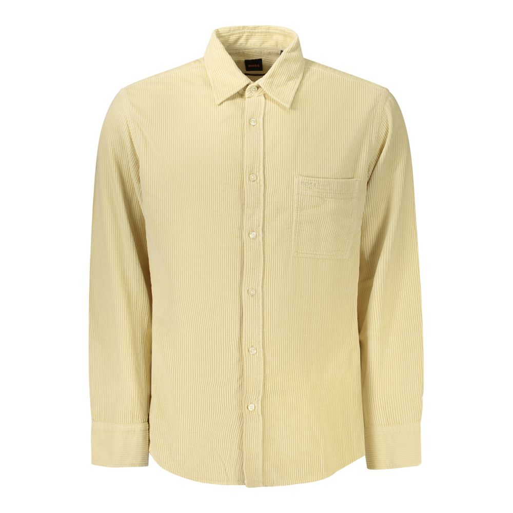 Beige Cotton Mens Shirt