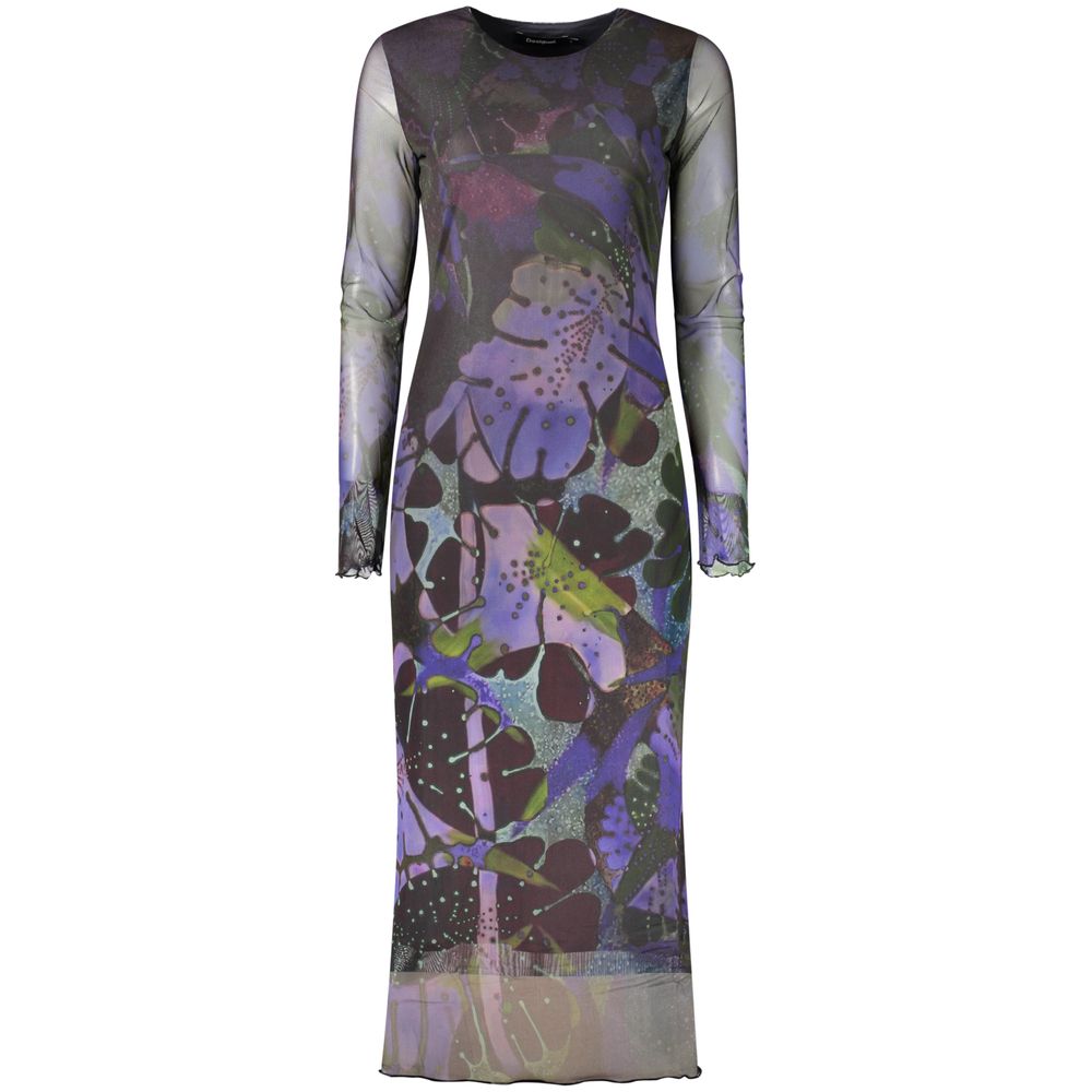 Purple Polyester Casual Dress