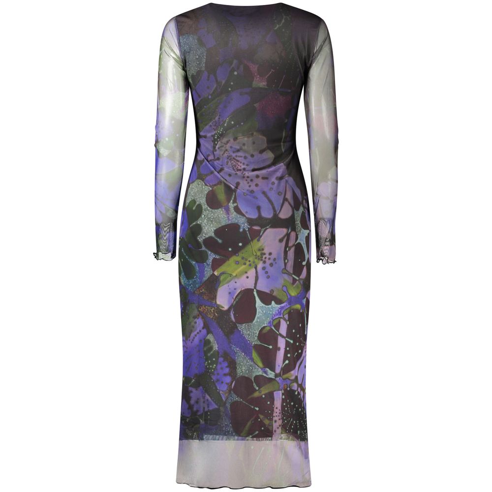 Purple Polyester Casual Dress