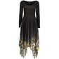 Black Polyester Casual Dress