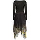 Black Polyester Casual Dress