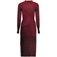 Red Polyester Casual Dress