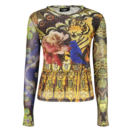 Yellow Polyester Women T-Shirt