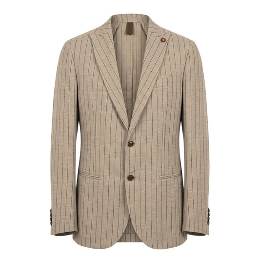 Beige Linen Men Jacket