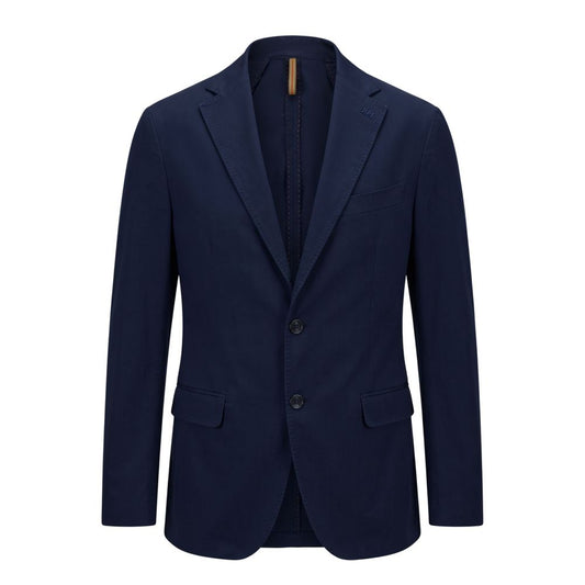 Blue Cotton Men Jacket