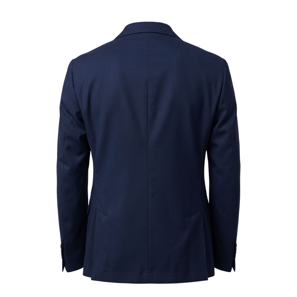 Blue Cotton Men Jacket
