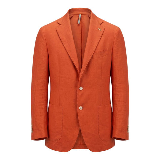 Orange Linen Men Jacket