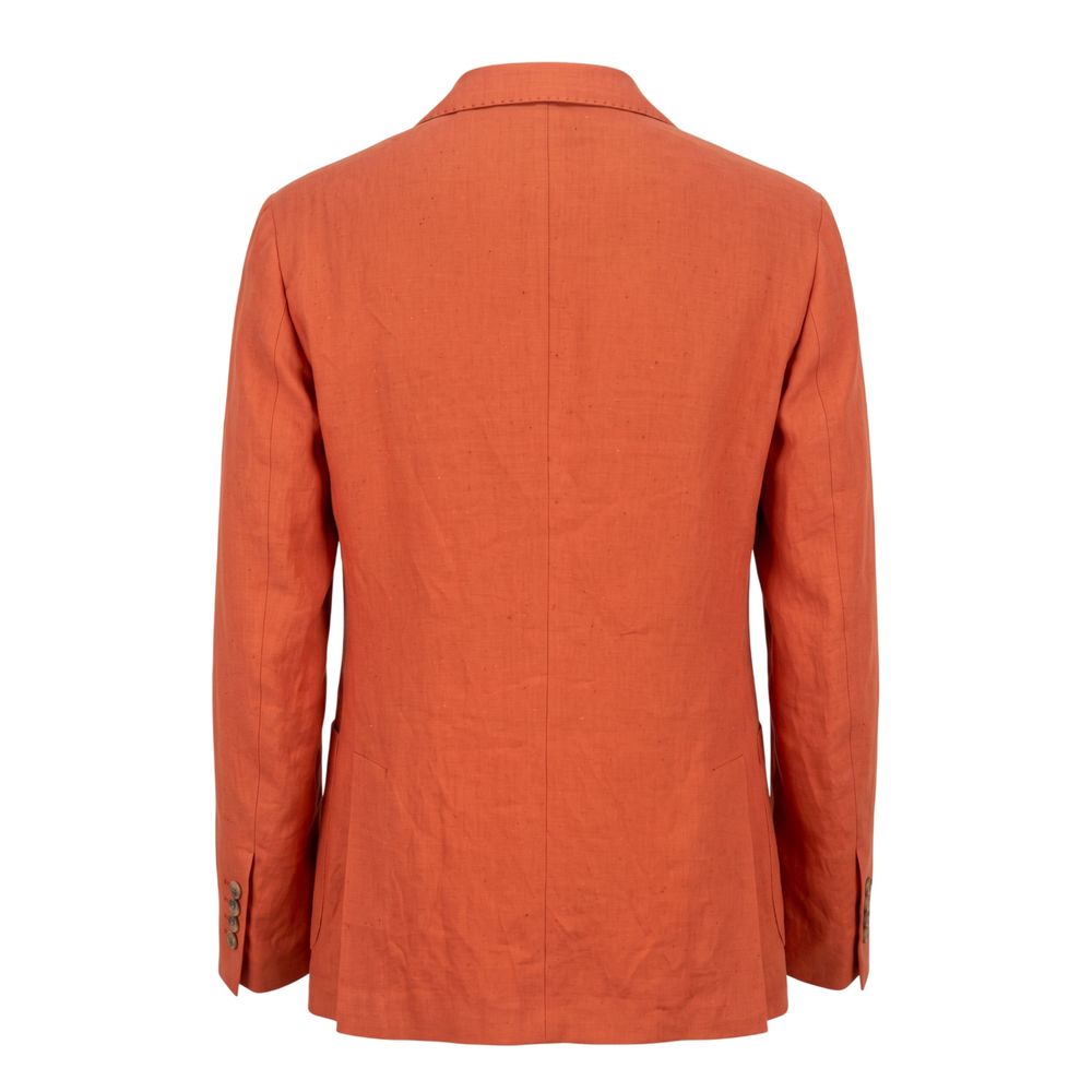 Orange Linen Men Jacket