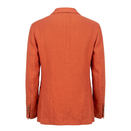 Orange Linen Men Jacket