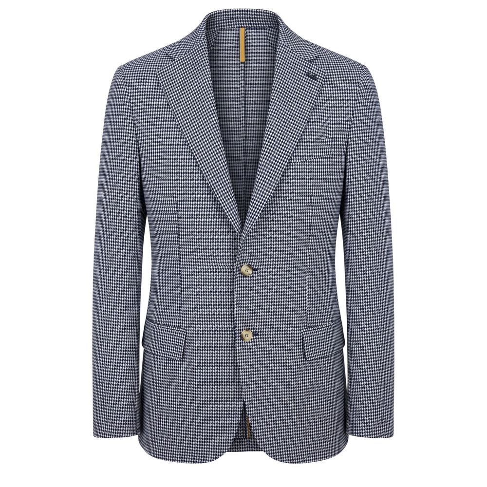 Blue Cotton Men Jacket