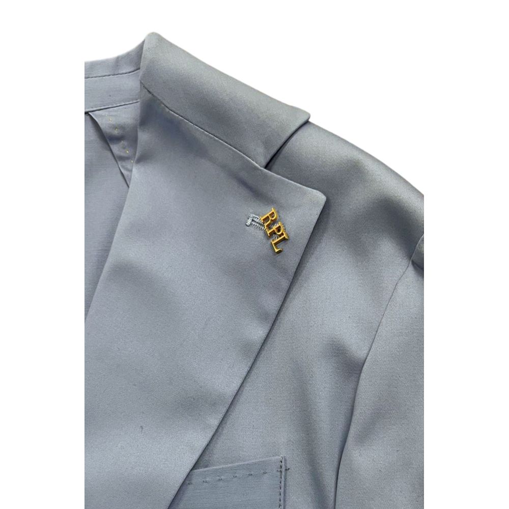 Light Blue Cotton Men Jacket