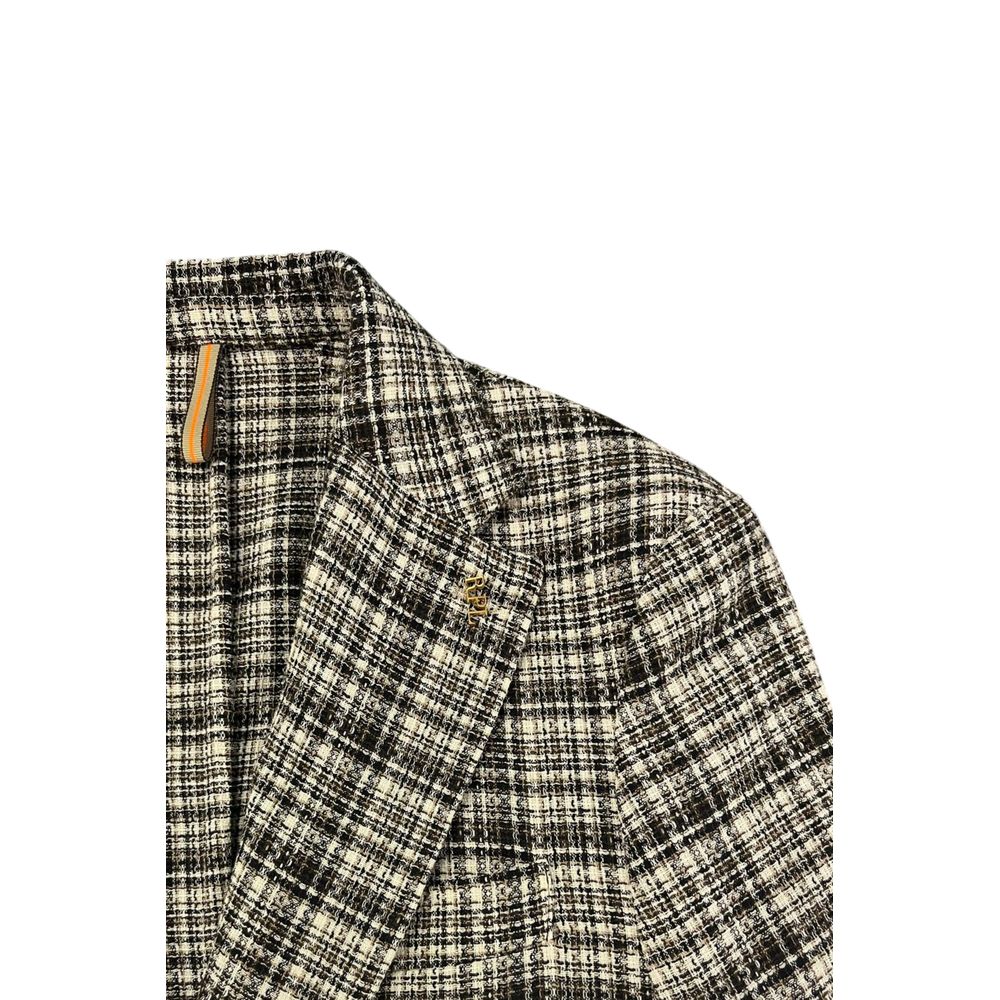 Brown Cotton Men Jacket
