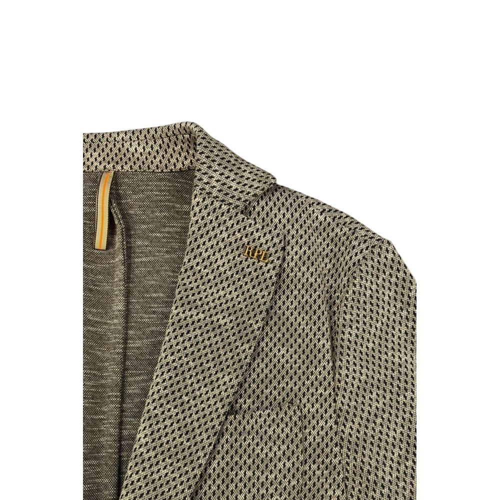 Beige Cotton Men Jacket