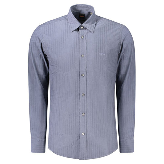 Blue Cotton Mens Shirt
