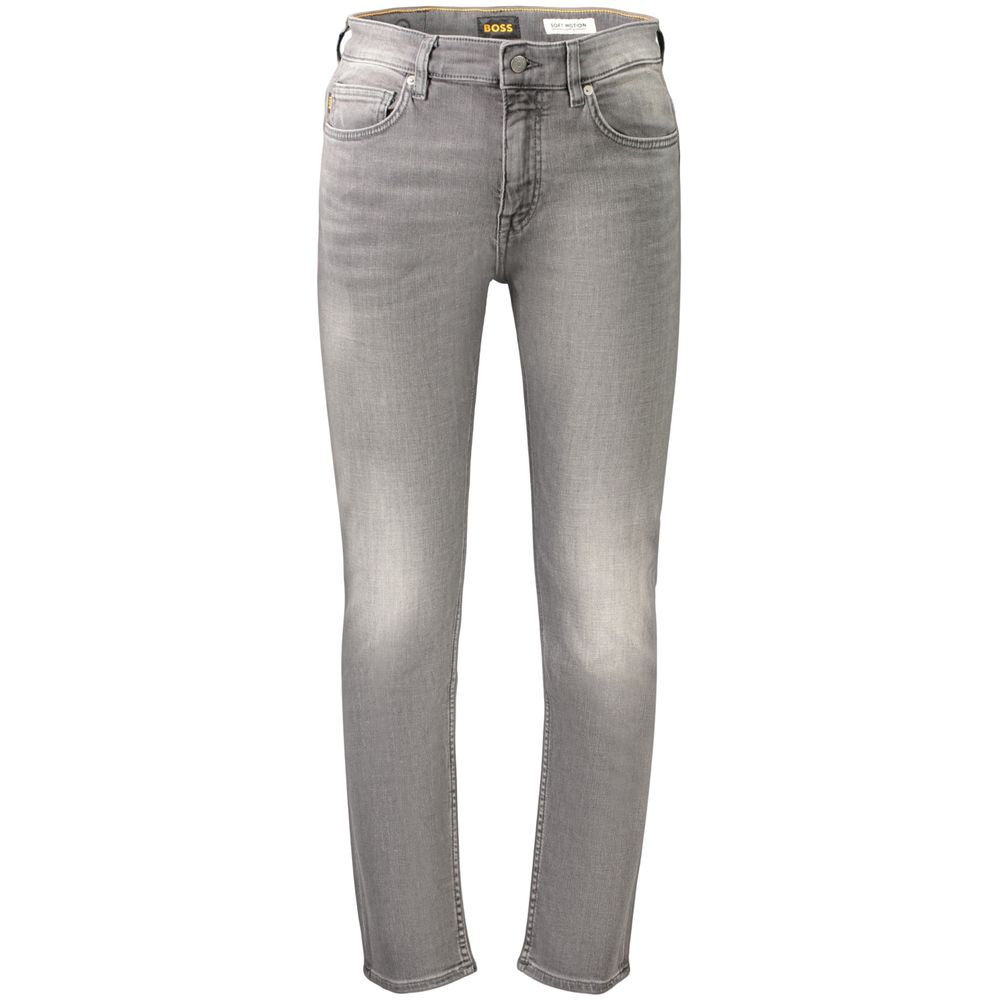 Grey Cotton Men's Jeans