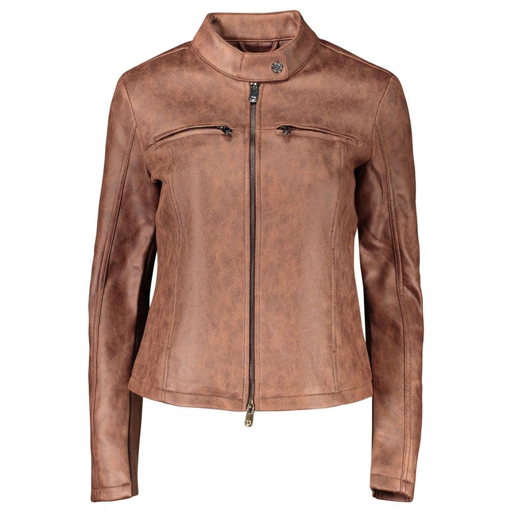 Brown Polyester Womens Jacket