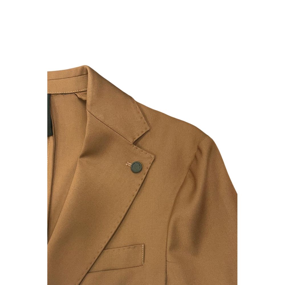 Brown Viscose Men's Jacket