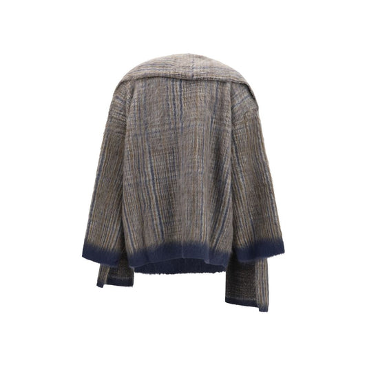 Gray Mohair Full-Length Jacket
