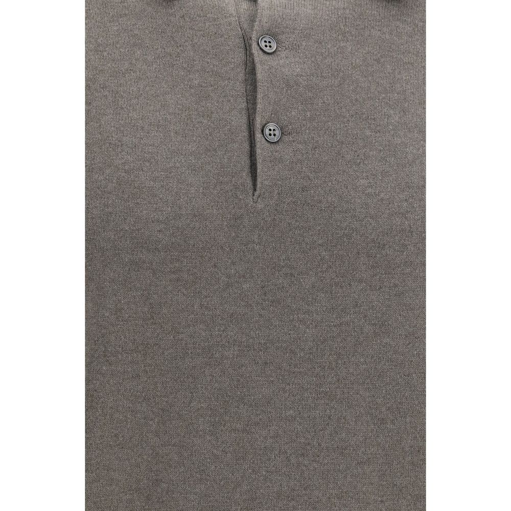 Brown Cashmere Polo Shirt