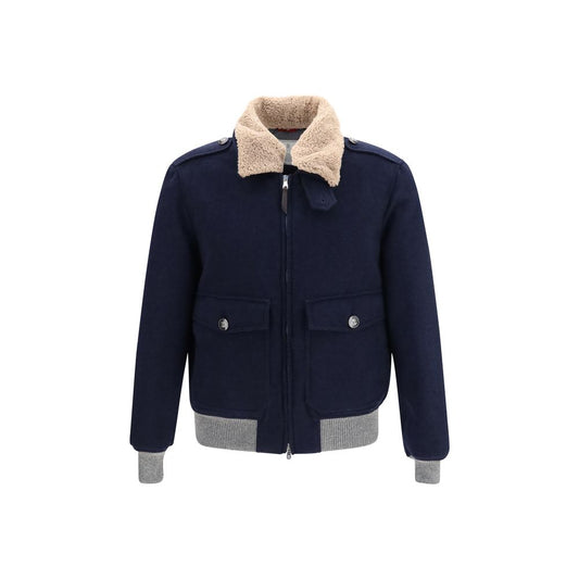 Blue Cashmere Full-Length Jacket