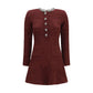 Bordeaux Polyester Casual Dress