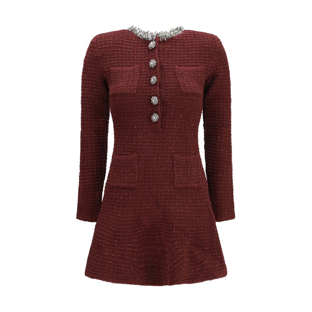 Bordeaux Polyester Casual Dress