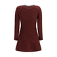 Bordeaux Polyester Casual Dress