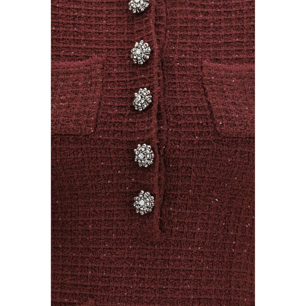 Bordeaux Polyester Casual Dress