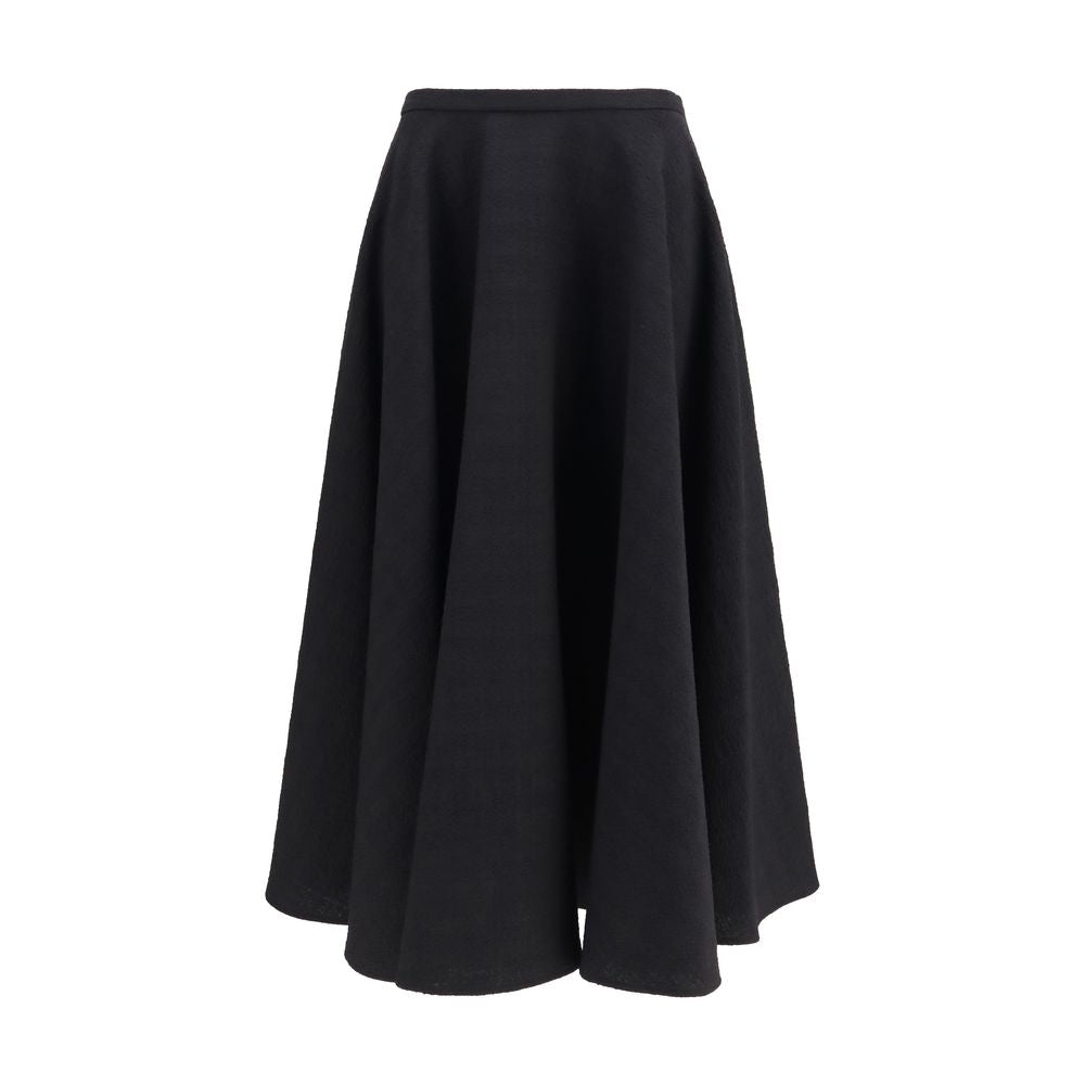 Black Wool Oves Aries Midi Skirt