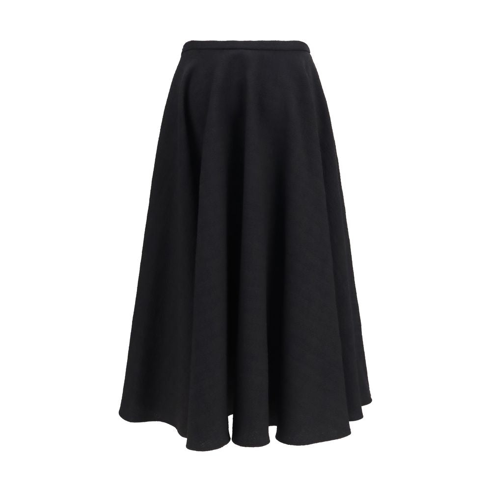 Black Wool Oves Aries Midi Skirt