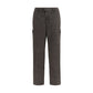 Brown Cotton Casual Pants