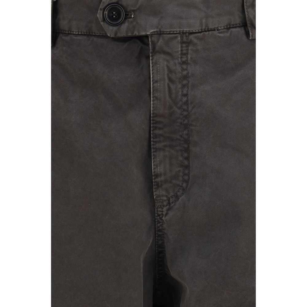 Brown Cotton Casual Pants