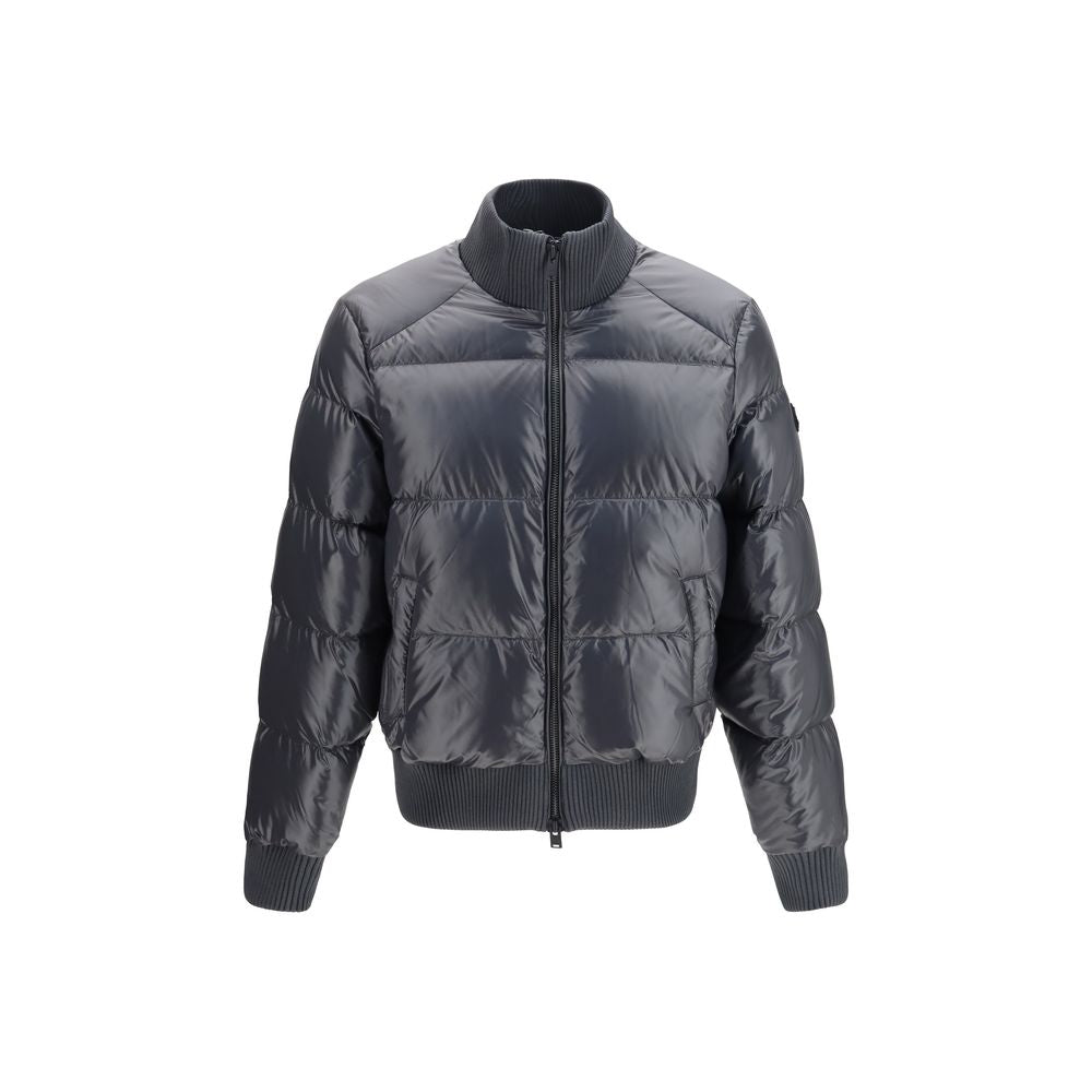 Gray Nylon Bomber