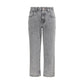 Gray Cotton Straight-Leg Jeans