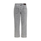 Gray Cotton Straight-Leg Jeans