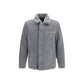 Gray Polyester Full-Length Jacket